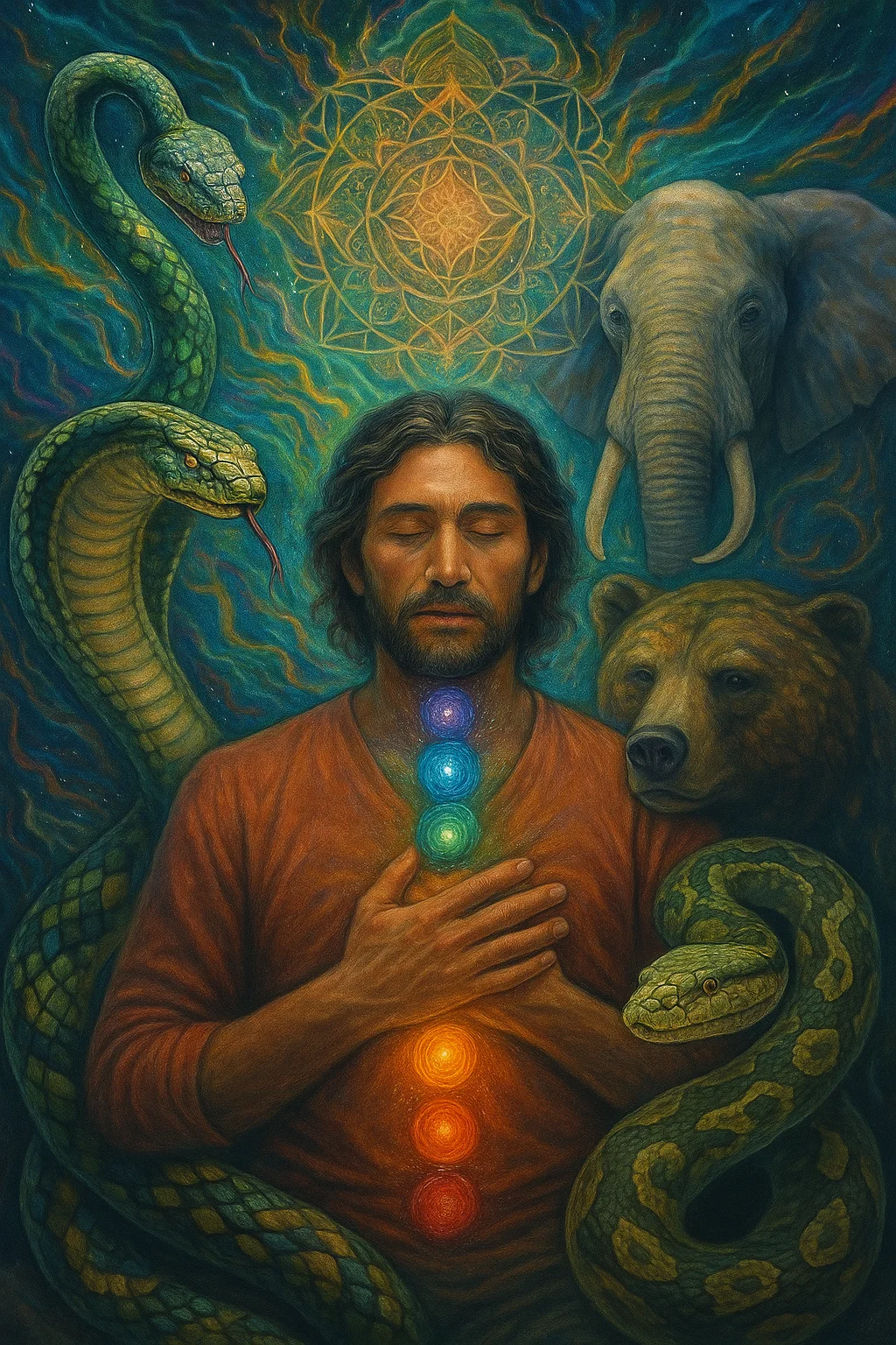 Ancient healers serpents in Ayahuasca visions